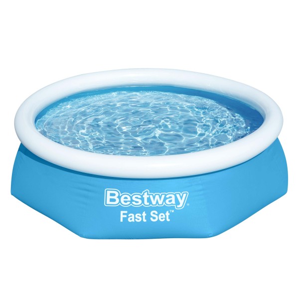 Bestway® Fast Set™ Aufstellpool-Set mit Filterpumpe Ø 244 x 61 cm, blau, rund